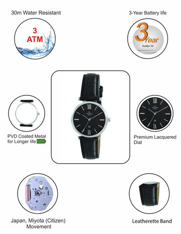 Maxima ATTIVO Women Black Dial Analogue Watch - 54682LALI